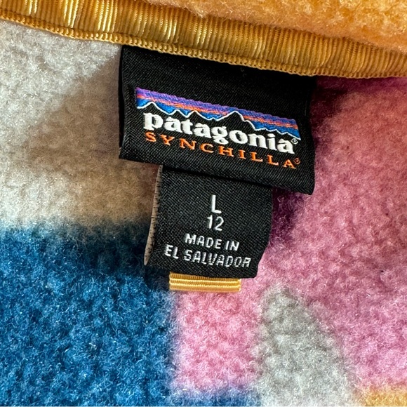 Patagonia Snap T Fleece Pullover Jacket Girls Large 12 - Picture 2 of 8